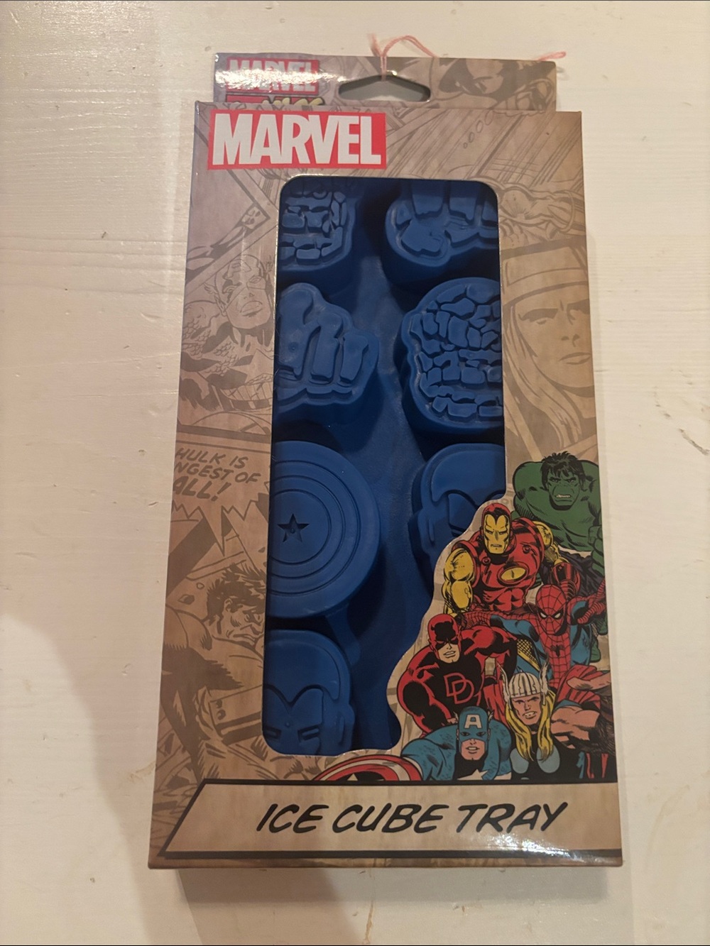 NWT Marvel Blue Superhero Silicone Ice Cube Tray